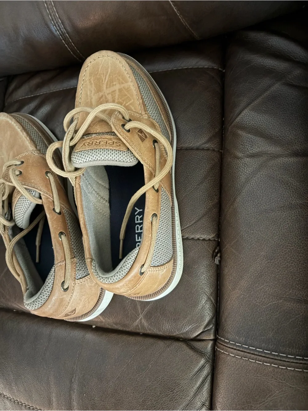 Sperry Men’s Light Brown/Tan Leather Boat Shoes